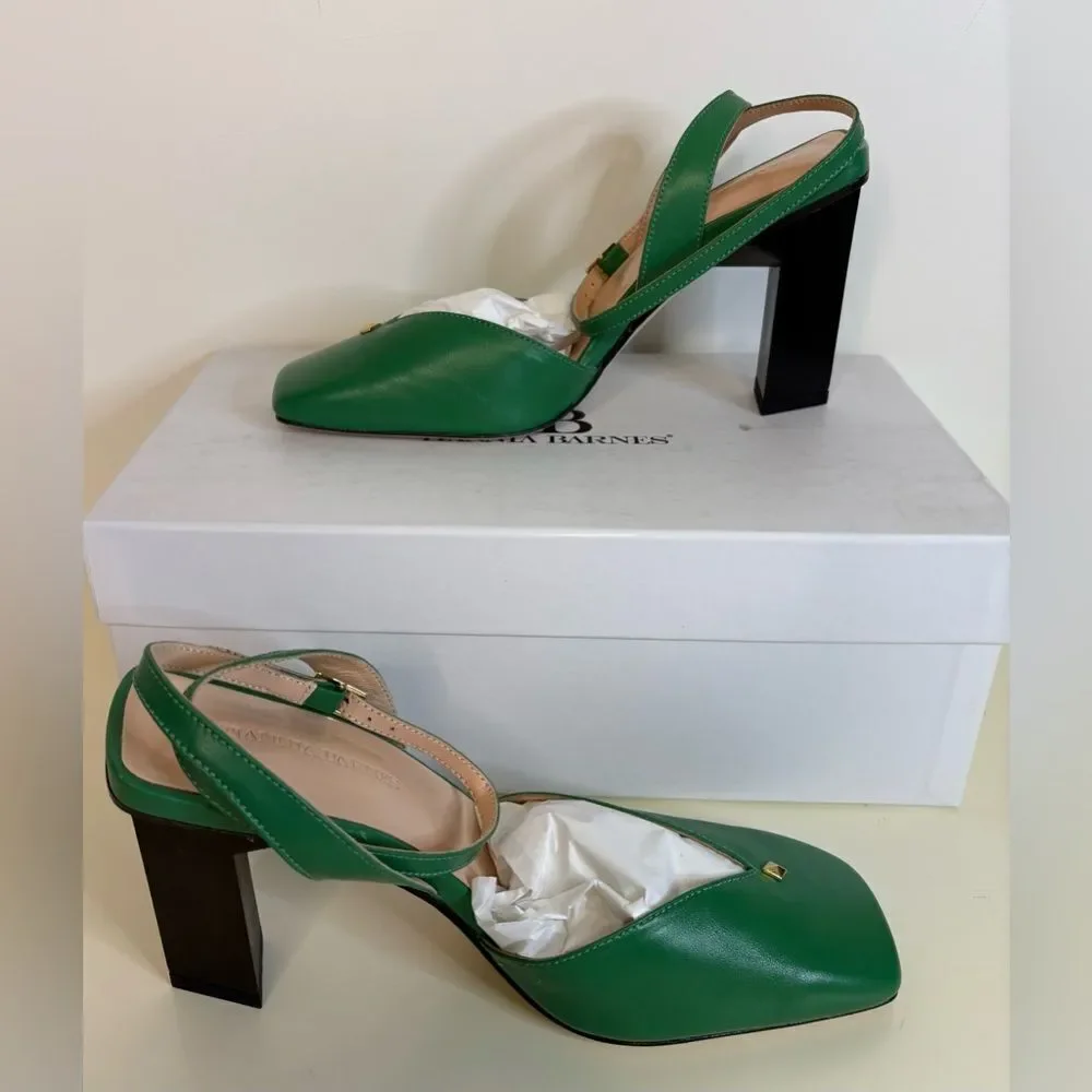 NIB Tianna Barnes HOPE ANKLE STRAP HIGH HEELS IN GREEN SZ 39